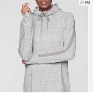 Athleta Light Gray Zip-Up victory dress medium